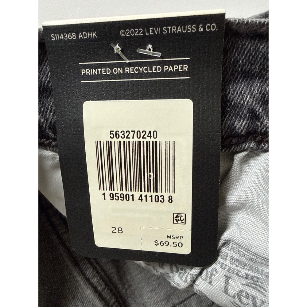 Levis 501 Original High Rise Denim Shorts Charcoal Grey Raw Hem 28 NEW - Picture 7 of 9